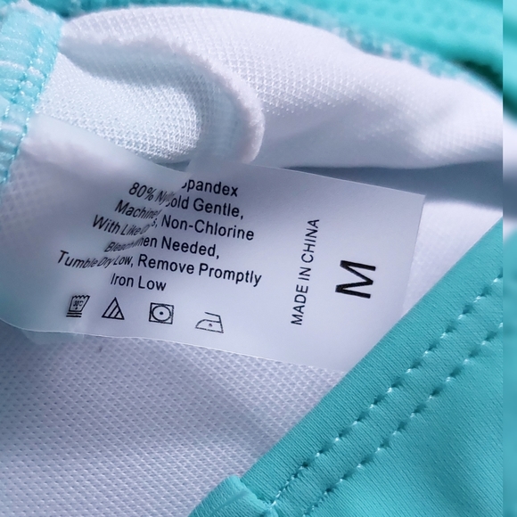 NWT Boutique Womens M Violet & Aqua Color Block Side Fringe Monokini - Picture 3 of 4